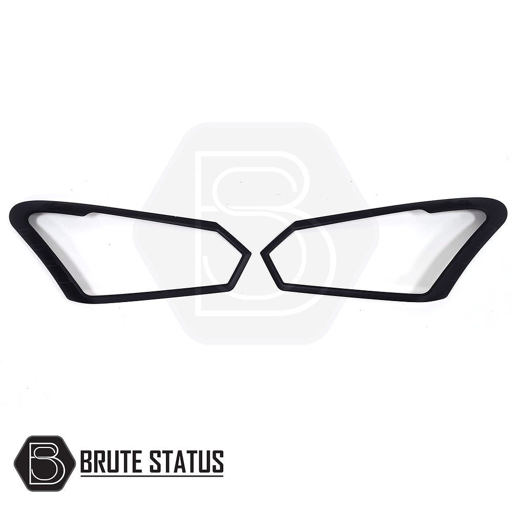 Head Light & Tail Light Covers for Isuzu D-Max 2016-2019, featuring durable black frames and easy installation for enhancing your truck's aggressive style.