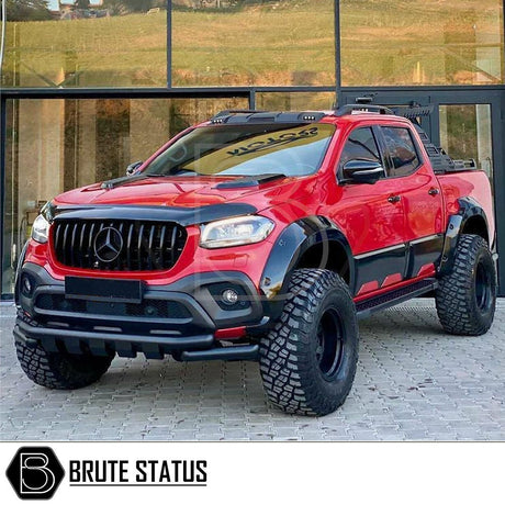 Matte black T304 stainless steel city bar for Mercedes X-Class – enhances truck appearance and bumper protection, easy no-drill DIY installation, TÜV certified.