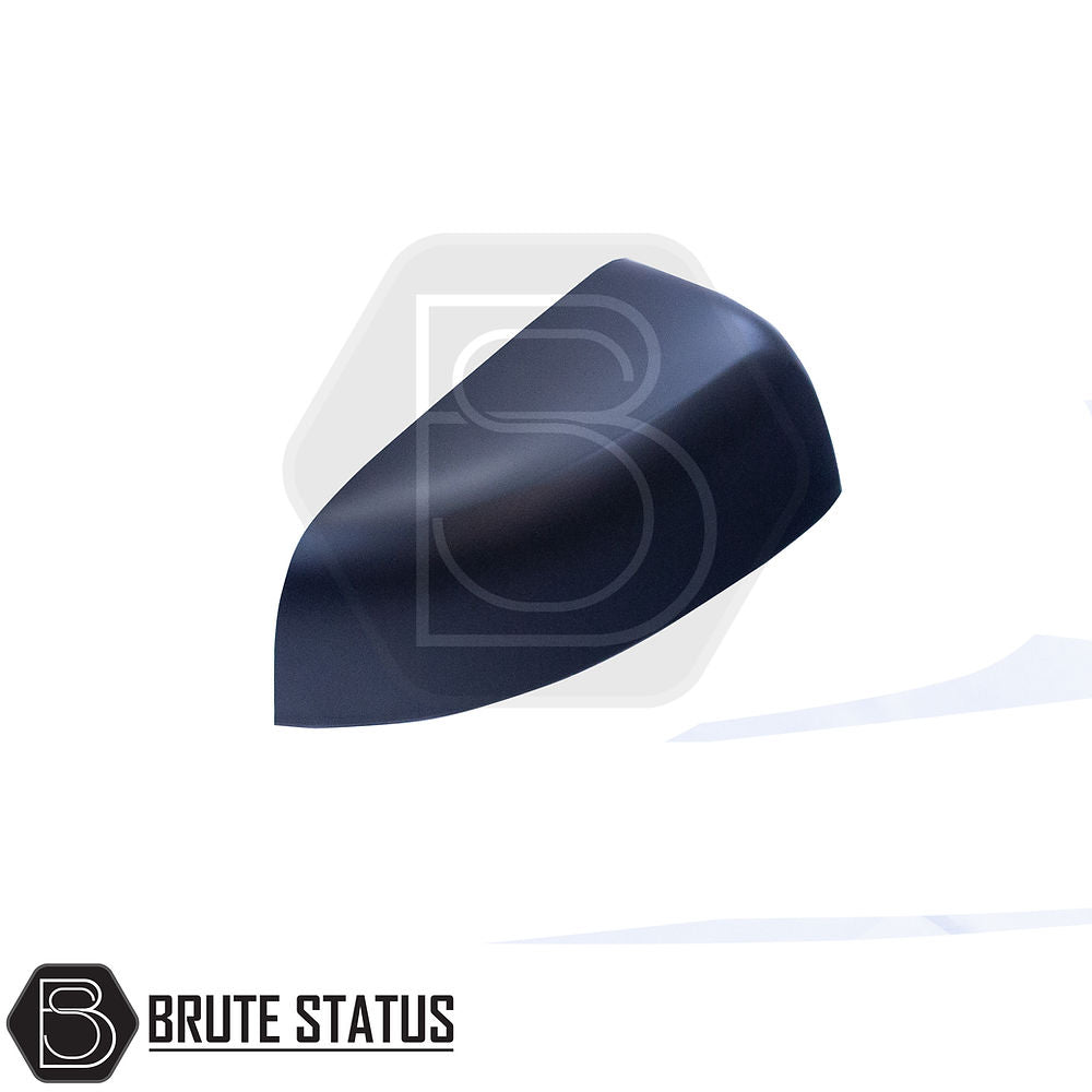 Ford Ranger 2012-2022 Matt Black Wing Mirror Covers, sleek ABS plastic, easy fit with 3M adhesive, no indicators, enhances truck style.