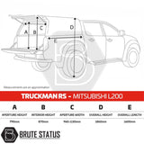 Fiat Fullback/ Mitsubishi L200 2015-2021 Series 5, Series 6 Truckman RS Hardtop Canopy - Glazed Rear Window