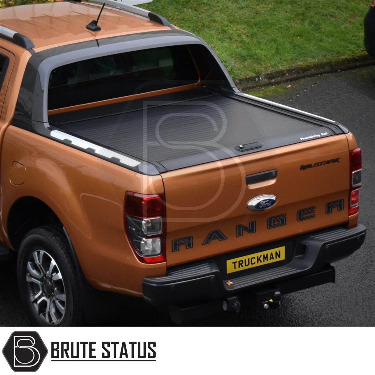 Ford Ranger 2012-2022 T6, T7, T8 Wildtrak Mountain Top Tonneau Cover Roller Shutter (Black)
