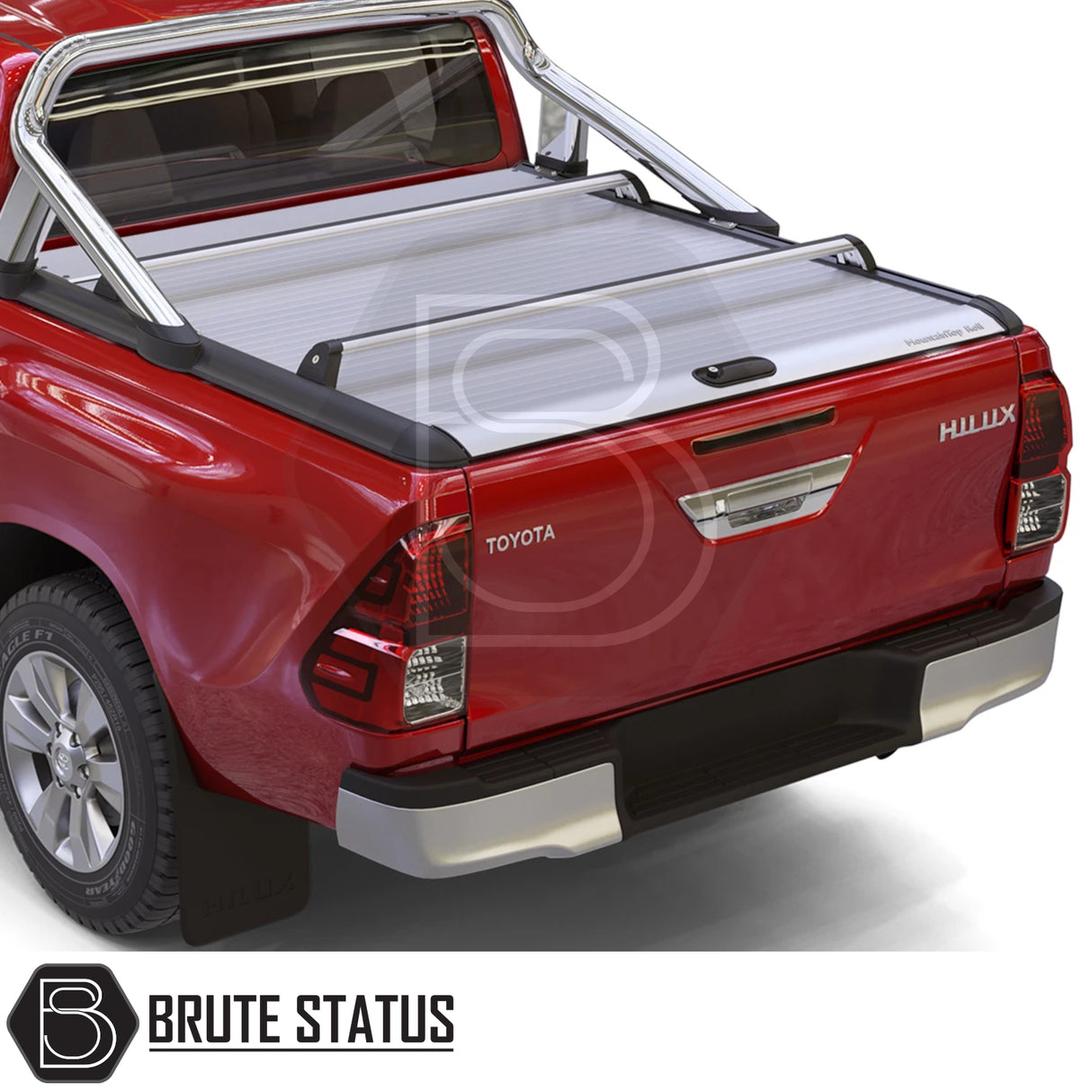 Toyota Hilux 2016+ MK8, MK9 Mountain Top Tonneau Cover Roller Shutter Cargo Carrier Cross Bars (Silver)