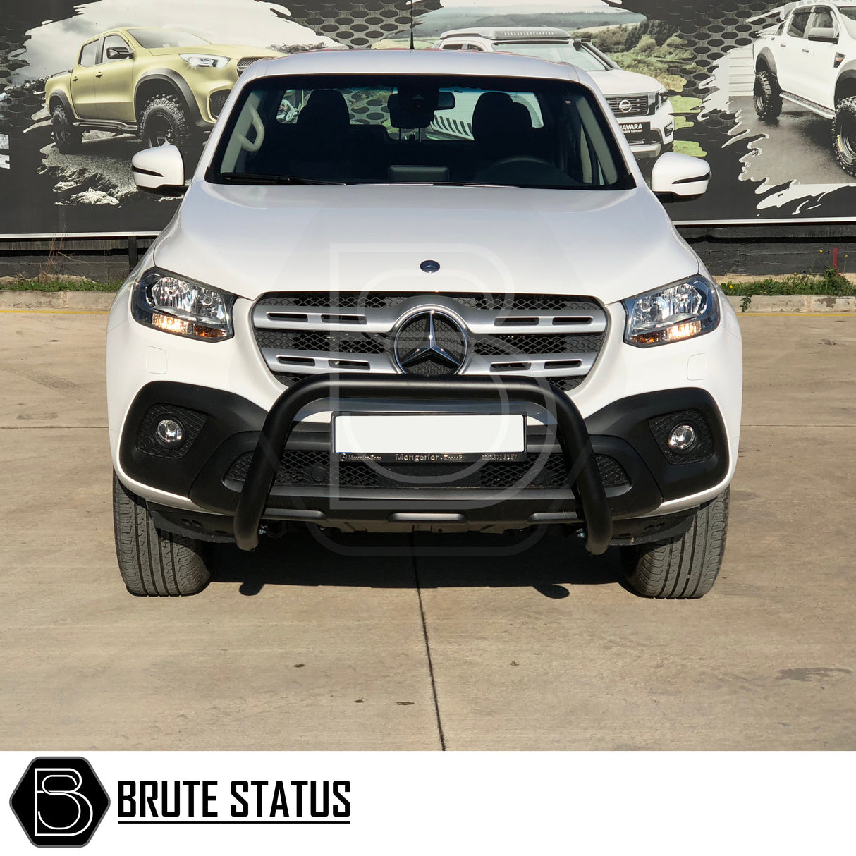 black bull/nudge bar for the mitsubishi l200 2006-2014 pickup truck, showcasing its rugged design and protective build