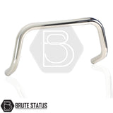 chrome bull/nudge bar for the TOYOTA HILUX 2016-2020 pickup truck, showcasing its rugged design and protective build