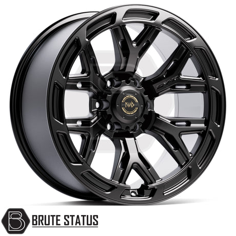 Premium Hawke AWD 6YR wheels available in gloss black or matte black with aggressive off-road styling and ET0 offset