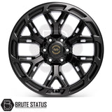 Hawke AWD 6YR black alloy wheels featuring 20x9.5 sizing, ET0 offset and multi-fit centre bore options