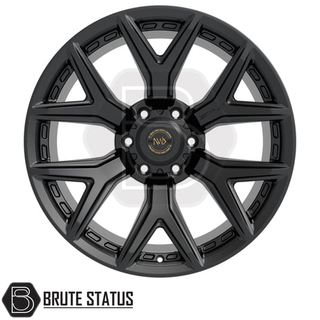 Hawke AWD Wheels 6YS alloy wheel in matte or gloss black finish, 20x9.5 size with ET00 offset, 6x139.7 PCD and 106.1 centre bore, suitable for pickup trucks and off-road vehicles.