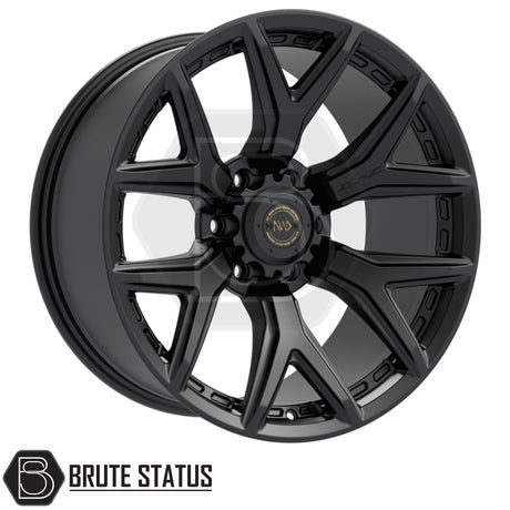 Hawke AWD Wheels 6YS alloy wheel in matte or gloss black finish, 20x9.5 size with ET00 offset, 6x139.7 PCD and 106.1 centre bore, suitable for pickup trucks and off-road vehicles.