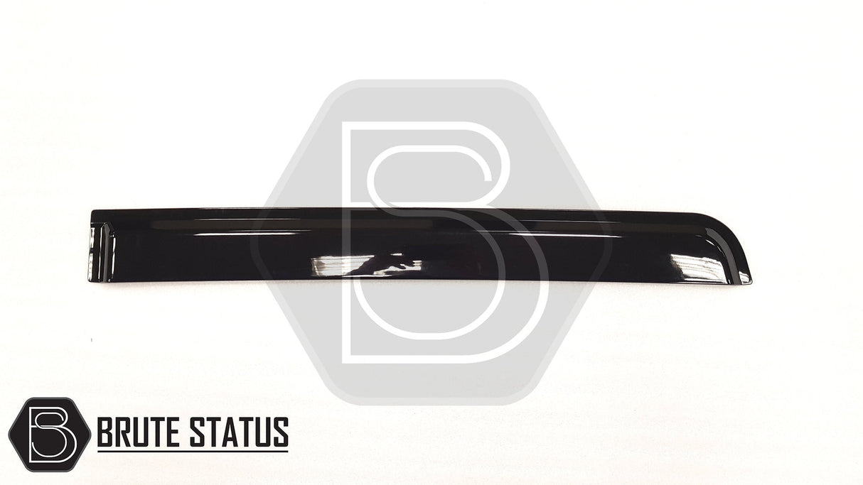 Mercedes X-Class 2017-2020 Window Deflector Sun Shade, featuring sleek black acrylic design with full-length 3M adhesive, offering durability and aerodynamic style.