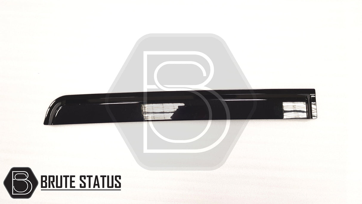 Mercedes X-Class 2017-2020 window deflector sun shade, a premium black acrylic wind deflector with a sleek, aerodynamic design, featuring durable, scratch-resistant material.