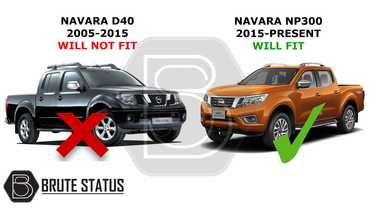 Brute Status matte black grille with white LEDS for nissan navara np300 2015-2022 pickup truck