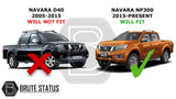 Brute Status matte black grille with white LEDS for nissan navara np300 2015-2022 pickup truck
