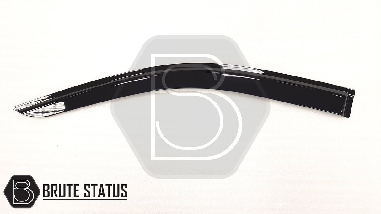Mercedes X-Class 2017-2020 Window Deflector Sun Shade, a sleek black acrylic accessory enhancing aerodynamics and style, designed for easy installation and durability.