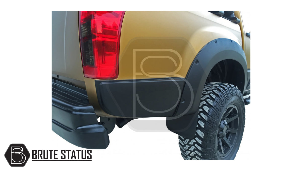 Isuzu D-Max 2012-2015 Wide Arch Kit (Fender Flares) featuring robust, stylish arches with stainless steel accents, designed for easy installation on double cab models.