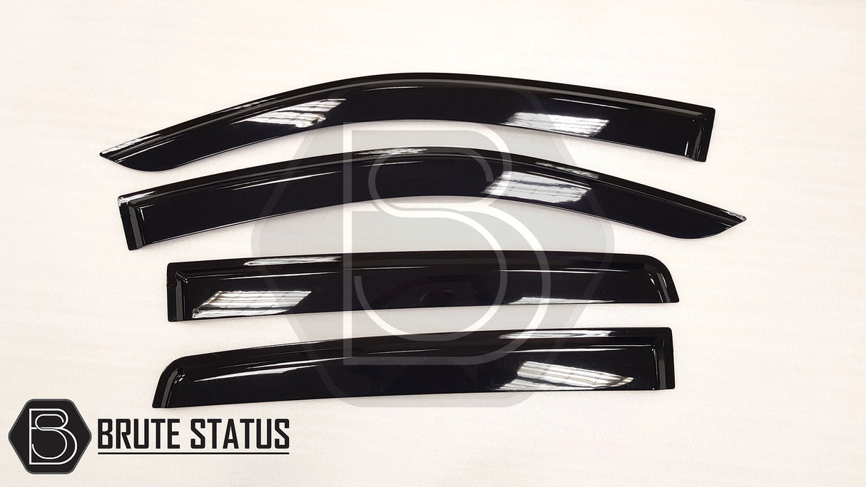 Isuzu D-Max 2012-2021 Window Deflector Sun Shade, featuring durable black acrylic design for rain protection, easy installation, and full-length 3M adhesive.