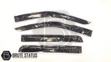 Mercedes X-Class 2017-2020 Window Deflector Sun Shade, sleek black acrylic, offers rain protection with full-length adhesive, ensuring durability and style for your truck.