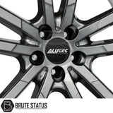 ALUCTEC DriveX Metal Grey 4-Wheel Set – Premium truck and SUV alloy wheels, 19x8.5 or 20x9, 5x120 bolt pattern, offsets ET33, ET40, ET43, 65.1mm centre bore, 790–1030kg load rating, supplied complete with accessories for secure fitment.