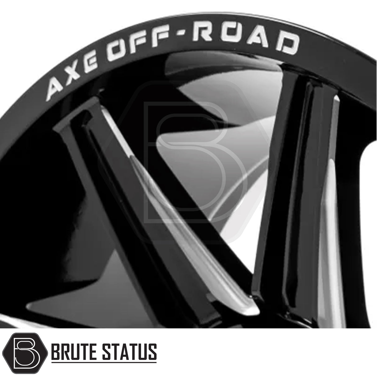 Set of four Axe AT3 20x9.5 or 20x10 alloy wheels in Gloss Black with Milled Highlights or Satin Black, featuring 6x139.7 or 6x114.3 PCD, ET-19 or ET15 offset, 106mm centre bore, and 955KG load rating. Includes wheel nuts and spigot rings. Ensure bolt pattern compatibility before purchase.