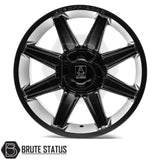 Set of four Axe AT3 20x9.5 or 20x10 alloy wheels in Gloss Black with Milled Highlights or Satin Black, featuring 6x139.7 or 6x114.3 PCD, ET-19 or ET15 offset, 106mm centre bore, and 955KG load rating. Includes wheel nuts and spigot rings. Ensure bolt pattern compatibility before purchase.