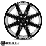 Set of four Axe AT3 20x9.5 or 20x10 alloy wheels in Gloss Black with Milled Highlights or Satin Black, featuring 6x139.7 or 6x114.3 PCD, ET-19 or ET15 offset, 106mm centre bore, and 955KG load rating. Includes wheel nuts and spigot rings. Ensure bolt pattern compatibility before purchase.
