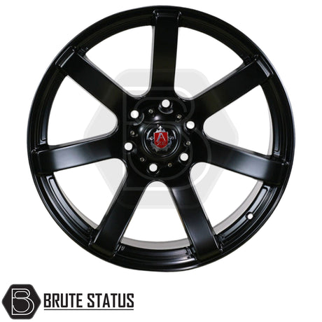 Axe Quake alloy wheel in matte black finish, 20x9 size with ET10 offset, 6x139.7 PCD and 106 centre bore, designed for pick up trucks. 
