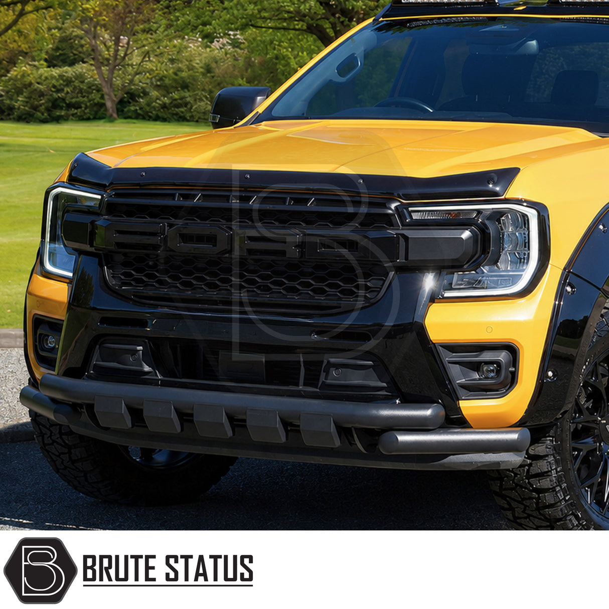 Premium Ford Ranger T9 bonnet protector with sleek black finish and enhanced bonnet protection