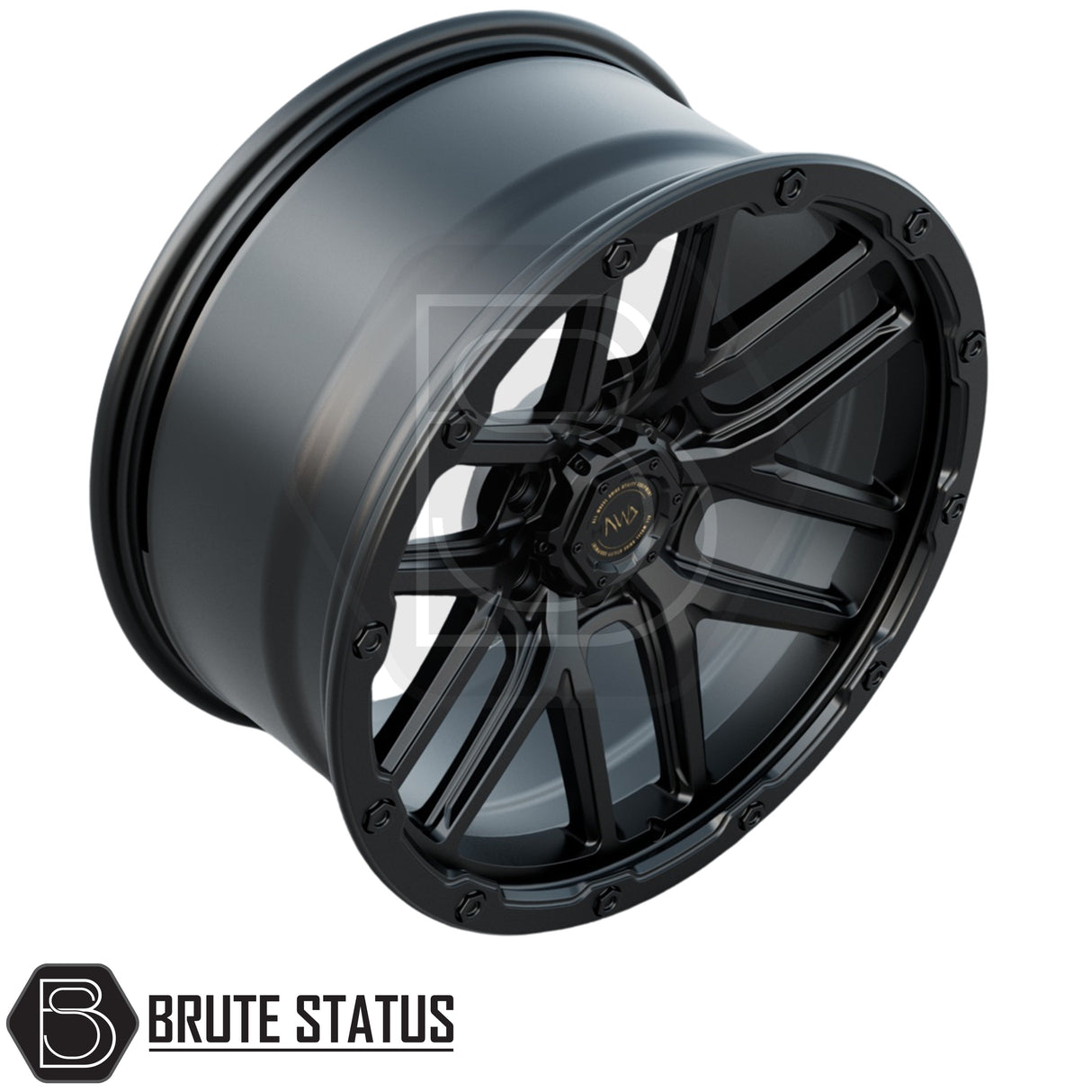20-inch Hawke AWD Canti alloy wheel set in matte black for pickup trucks and 4x4 vehicles