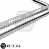 Premium chrome nudge bar with laser-cut mounting brackets, no-drill installation and parking sensor compatibility