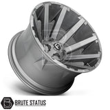 Fuel Contra Platinum off-road alloy wheel set in brushed gunmetal grey or gloss black milled, 6x139.7 PCD wheels for pickup trucks and SUVs.
