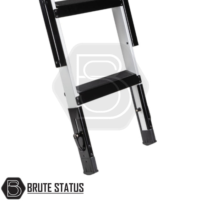 ARB Altitude Tent Ladder Extension with aluminum rails and black treads, designed for height adjustments on high-roof vehicles, enhancing rooftop tent accessibility.