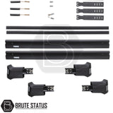ARB Altitude Roof Cross Bar Kit, featuring Thule crossbars, foot-clamp assemblies, and perimeter straps for optimizing roof cargo on Altitude vehicles with integrated rails.