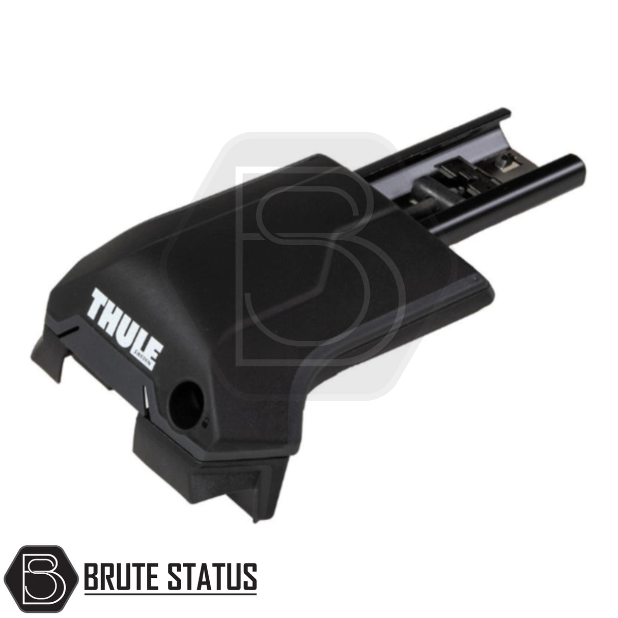 Thule roof-rack foot for ARB Altitude Roof Cross Bar Kit, attaching crossbars to vehicle roof, optimizing cargo carrying for specific ARB products. Brute Status branding watermark visible.