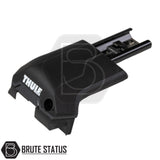 Thule roof-rack foot for ARB Altitude Roof Cross Bar Kit, attaching crossbars to vehicle roof, optimizing cargo carrying for specific ARB products. Brute Status branding watermark visible.