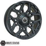 Wolfrace Sahara Matte Black Wheels with Black or Silver Rivets – Set of 4 – Premium alloy wheels available in 18x8.5 or 20x9, multiple PCD options (5x120, 6x114.3, 6x139.7), offsets ET0–ET45, centre bore 65.1–106.1mm, load rating 950kg–1250kg, supplied with wheel nuts and spigot rings.