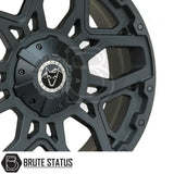Matte Black Wolfrace Sahara Wheels – 18 or 20 Inch, Riveted Style – Durable off-road-inspired alloy wheels with black or silver rivets, PCD options 5x120, 6x114.3 or 6x139.7, centre bore 65.1–106.1mm, offsets ET0–ET45, sold as a full set of four.