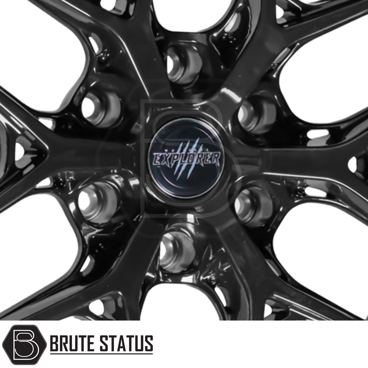 Wolfrace Explorer Titan X Gloss Black 20-Inch Alloy Wheels – Heavy-duty wheels designed for pickup trucks and SUVs, PCD 6x114.3 or 6x139.7, ET0 offset, 1250kg load capacity, full set of four with fitting accessories included.