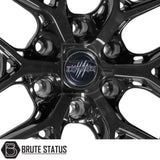 Wolfrace Explorer Titan X Gloss Black 20-Inch Alloy Wheels – Heavy-duty wheels designed for pickup trucks and SUVs, PCD 6x114.3 or 6x139.7, ET0 offset, 1250kg load capacity, full set of four with fitting accessories included.