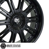 Wolfrace Explorer Vermont Matte Black with Silver Rivets 22-Inch Wheels – Premium truck and SUV alloy wheels, 6x139.7 bolt pattern, 22x9.5 size, ET20 offset, load rated to 1150kg, sold as a full set of four with fitting accessories included.