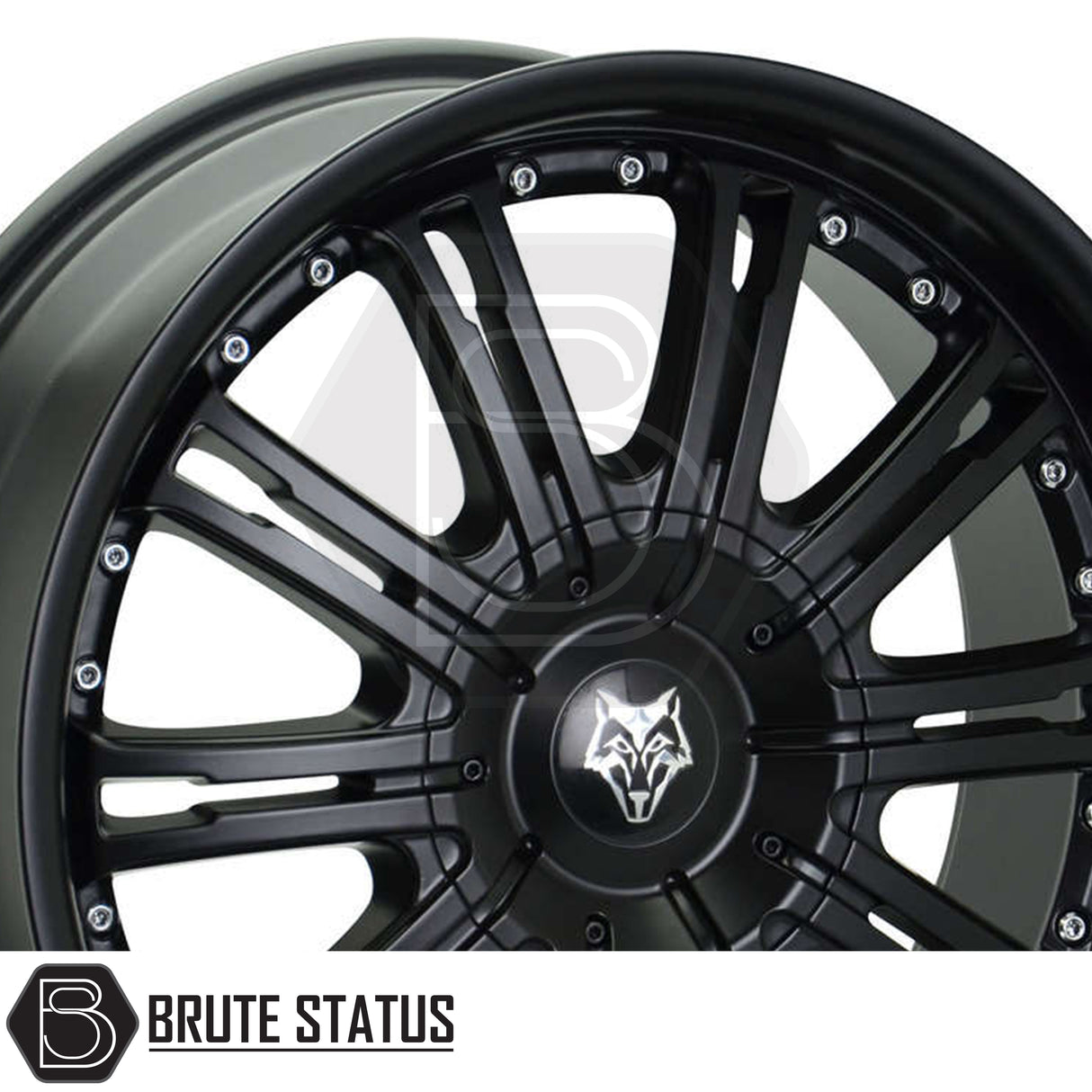 Wolfrace Explorer Vermont Matte Black 4-Wheel Set with Silver Rivets – Large 22-inch alloy wheels for rugged styling and strength, 6x139.7 PCD, ET20 offset, multiple centre bore options, load rated to 1150kg, supplied as a complete installation-ready set.