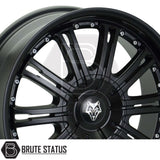 Wolfrace Explorer Vermont Matte Black 4-Wheel Set with Silver Rivets – Large 22-inch alloy wheels for rugged styling and strength, 6x139.7 PCD, ET20 offset, multiple centre bore options, load rated to 1150kg, supplied as a complete installation-ready set.