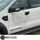 Ford Ranger 2012-2022 T6 T7 T8 Matte Black Door Handle Covers, shown in a group, featuring durable ABS plastic and easy installation with 3M adhesive.