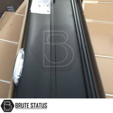 "Premium tri-fold tonneau cover for pickup trucks, featuring UV-stable vinyl, rubber perimeter seals, reinforced corners, and shaped aluminium cross bars for improved durability, aerodynamics, and water resistance. Easy no-drill installation. Not compatible with Wildtrak models with sports bars.