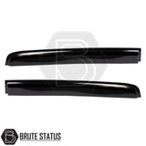 Ford Ranger 2012-2022 T6 T7 T8 Window Wind Deflectors, featuring a durable black design with white lettering, enhance aerodynamics and provide rain protection.
