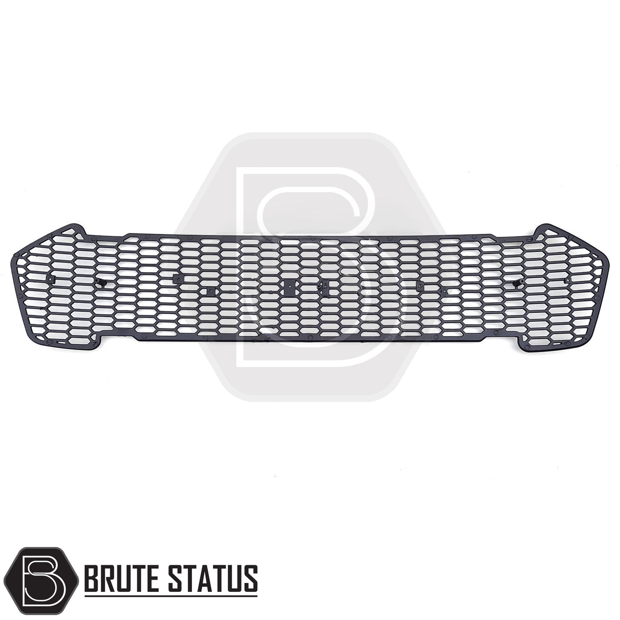 Raptor-style front grille for Ford Ranger 2019+ made from durable ABS plastic with smooth black finish, featuring four bright white LED lights, no drilling required,  designed to give a bold American Raptor look.