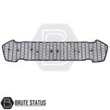 Raptor-style front grille for Ford Ranger 2019+ made from durable ABS plastic with smooth black finish, featuring four bright white LED lights, no drilling required,  designed to give a bold American Raptor look.