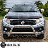 Fiat Fullback 2015-2019 front A-bar in polished chrome with laser-cut mounting brackets and rugged styling