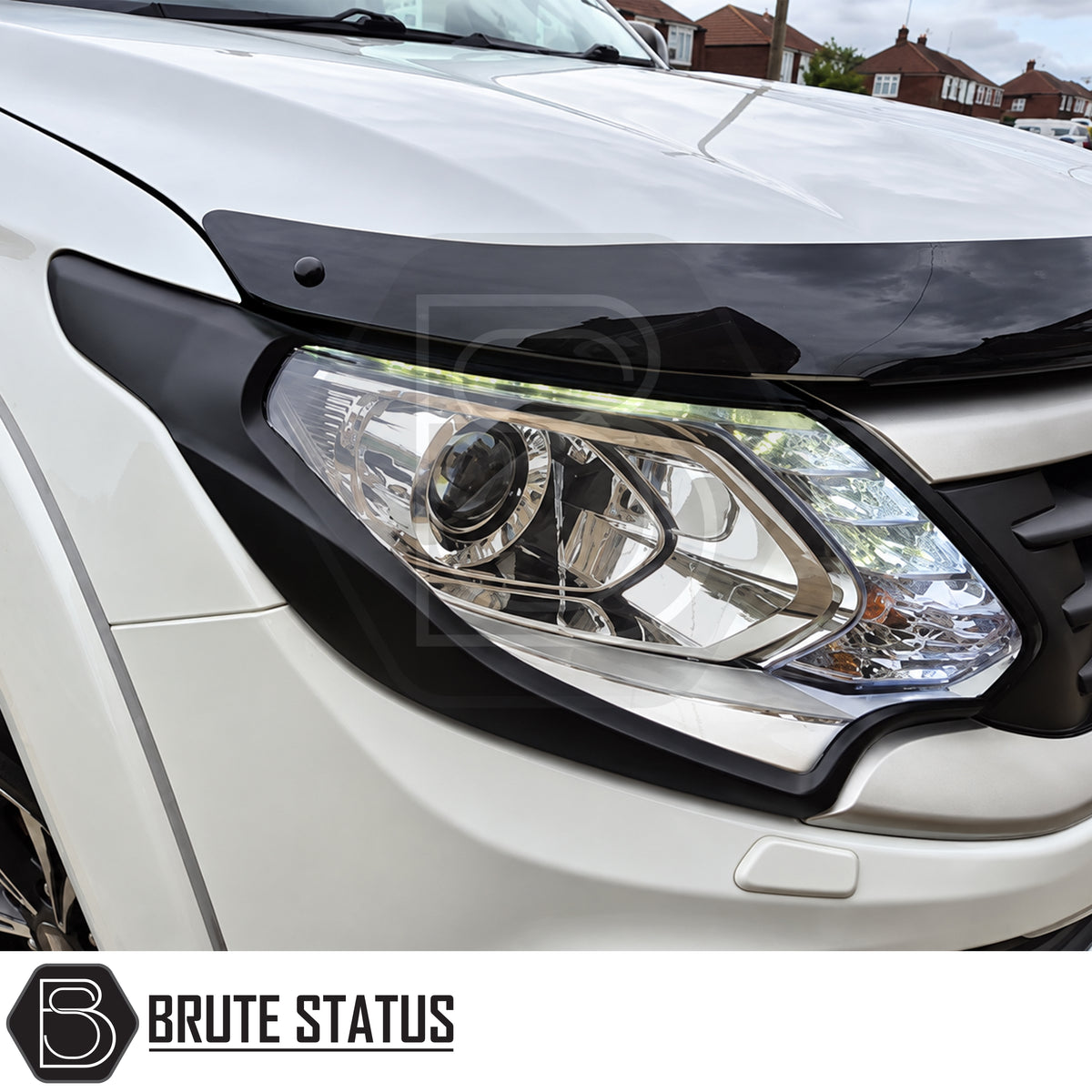 Fiat Fullback headlight covers pair made from high quality ABS plastic with 3M adhesive tape for aggressive front end styling upgrade