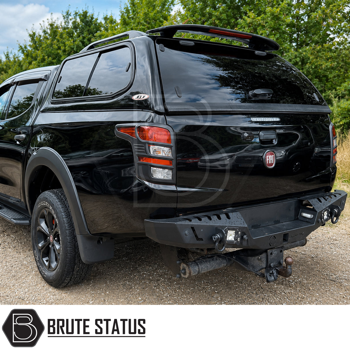 Black tail light covers for Fiat Fullback 2015-2019 models with pre-applied automotive 3M adhesive and custom look