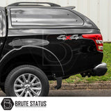 Fiat Fullback/Mitsubishi L200 Truckman Grand Hardtop Canopy with remote locking, featuring a stylish cab-high design, tinted windows, and roof rack, enhancing pickup functionality.