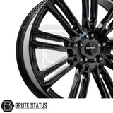 Wolfhart RR1 Flowformed 22-inch Gloss Black Wheels – Durable and stylish truck wheels, PCD 5x120, offset ET37, 65.1mm centre bore, load capacity 1050kg, sold as a full set of 4 including wheel nuts and spigot rings.